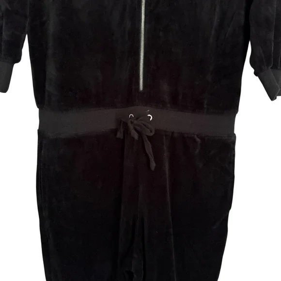 Juicy Couture Black Label Velour Y2K Zip Up‎ Jumpsuit Women's Medium Casual - Picture 6 of 10